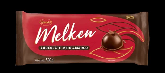 Embalagem de Chocolate Melken meio amargo 500 g, Harald